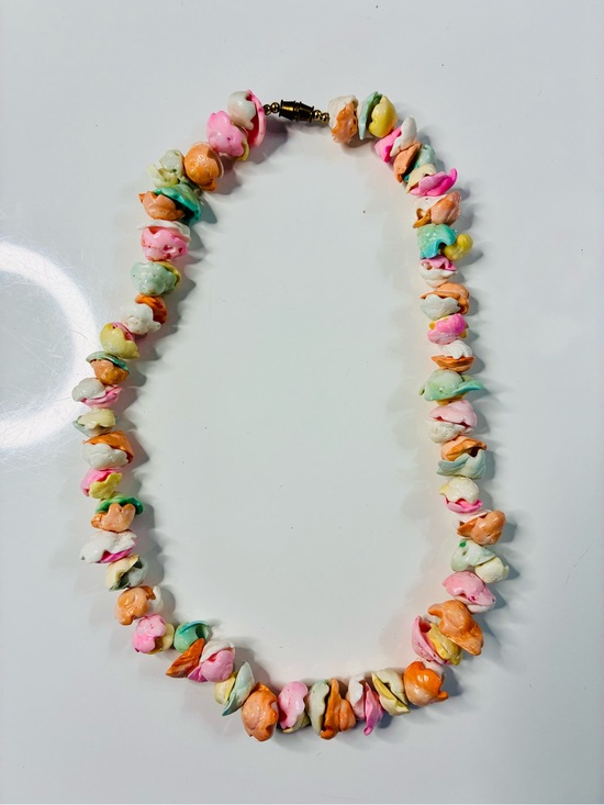 Source Unknown Jewelry - VTG Pastel Multicolor Shell Bead Necklace - ICE CREAM SCOOPS Women's Jewelry